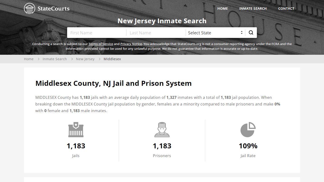 Middlesex County, NJ Inmate Search - StateCourts